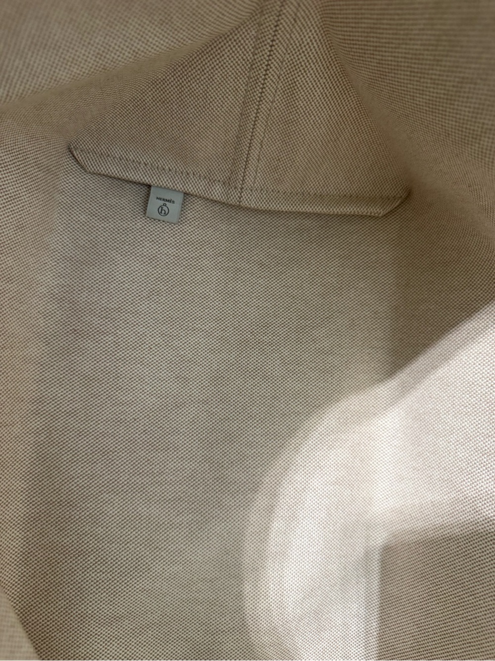‘26 Hermes Petit h Wax-Canvas Tote w/ Silk Print Ribbing & Contrast Top Handles - Picture 5 of 16